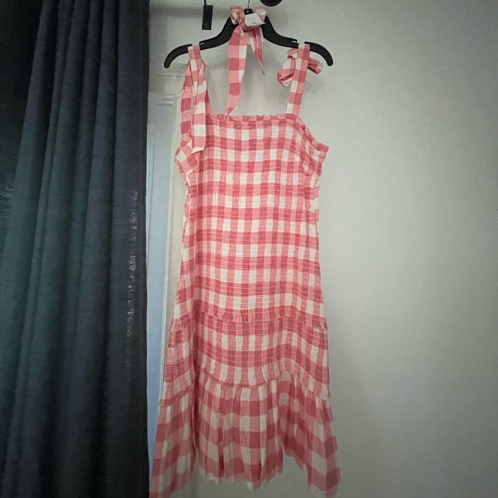 Never been worn, red checkered dress